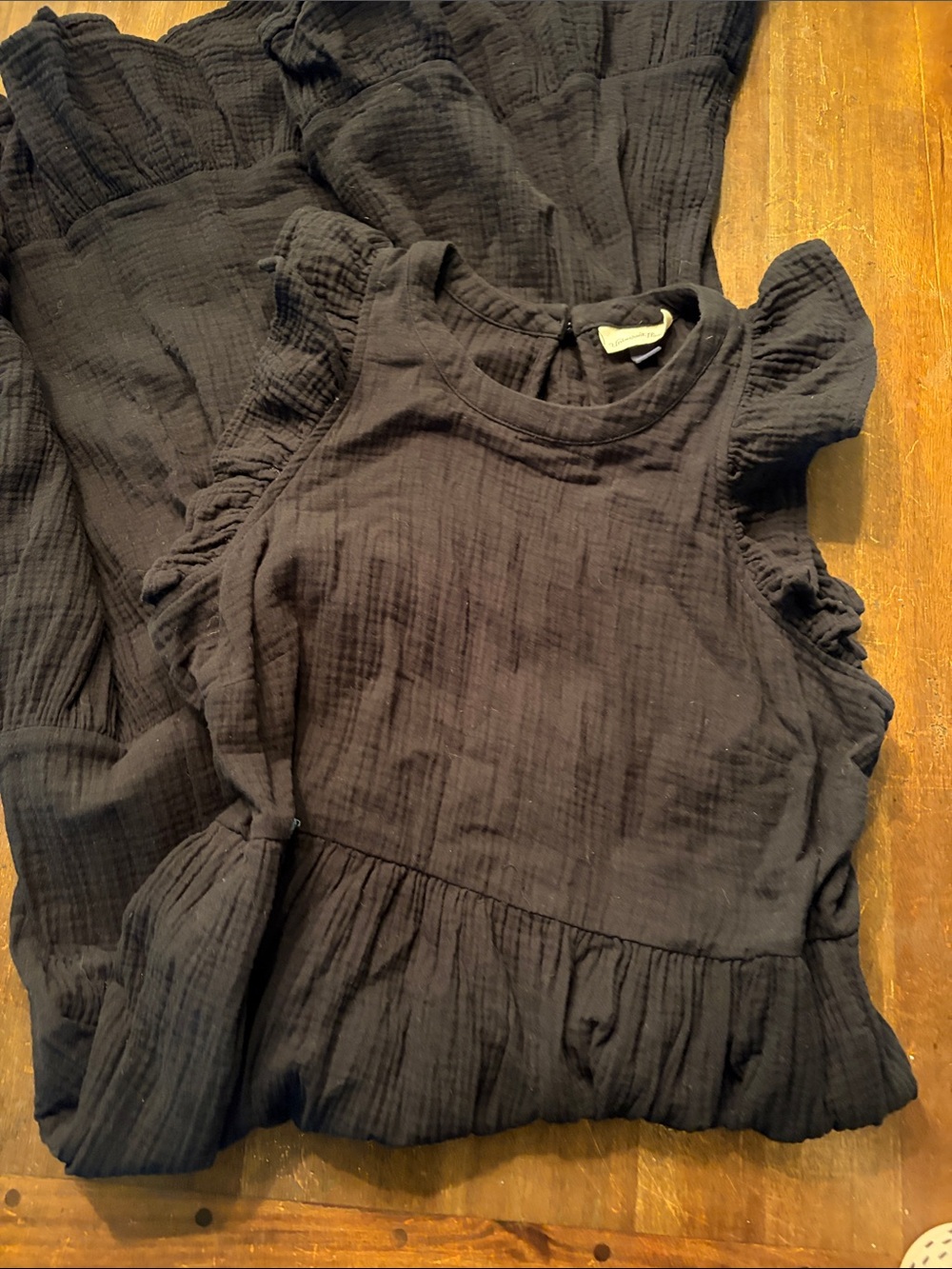 Universal Thread Black Maxi Dress with Ruffle Sleeves